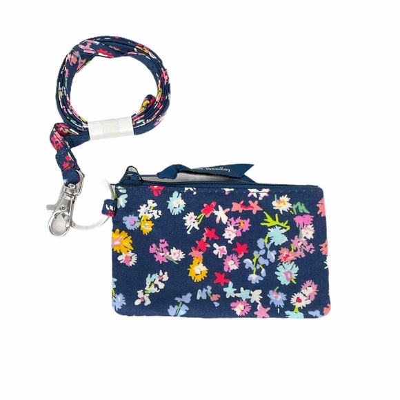 Vera Bradley Zip ID Case & Lanyard Scattered Wild - Picture 6 of 6